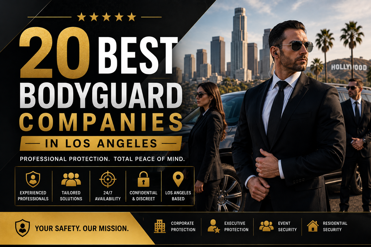 Photography illustrating “20 Best Bodyguard Companies in Los Angeles”